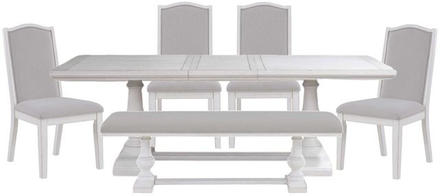 Steve Silver Co. Warren 6-Piece Gray/White Upholstered Dining Set-0