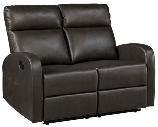 Homelegance® Allen Espresso Manual Double Reclining Loveseat-0