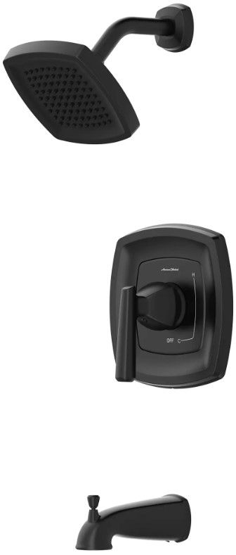 American Standard Edgemere® Matte Black Tub and Shower Trim Kit with Lever Handle-1