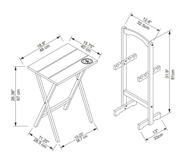 Linon Compass 5-Piece Light Gray Tray Table Set-2