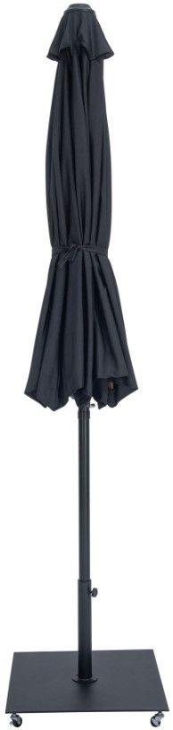 Meridian Furniture Fiji Black/Matte Black Aluminum Outdoor Patio Umbrella and Base-1