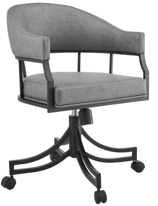Armen Living Tibet Black/Gray Dining Arm Chair