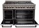 ZLINE 48" Satin Stainless Steel Pro Style Dual Fuel Range with White Matte Door-1