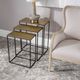 Uttermost® Coreene 3-Piece Antiqued Gold Nesting Table Set with Aged Black Base-1