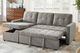 Titus Furniture Grey Pull-Out Sofa Sleeper Sectional and Reversible Chaise -4