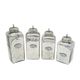 A & B Home 4-Piece Silver Glass Jar Set-1