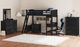Elements International Hampton Kids Charcoal Youth Twin Loft Bed with Ladder and Desk-1