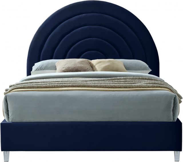 Meridian Furniture Rainbow Navy King Upholstered Panel Bed-1