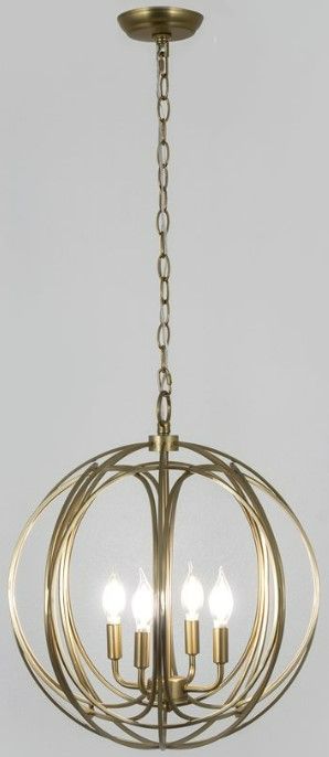 YHD Satin Brass 4-Light Chandelier-1