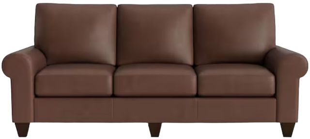 Bassett® Furniture Customizable Benchmade Premier Leather Large Roll Arm Sofa-1