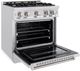 ZLINE Classic 30" Satin Stainless Steel Pro Style Dual Fuel Range-3