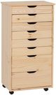 Linon Rudy Unfinished Brown Rolling Storage Cart-0