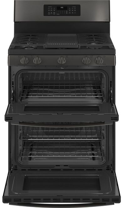 GE Profile™ 30" Fingerprint Resistant Black Stainless Steel Freestanding Natural Gas Range-1