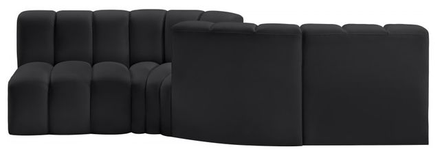 Meridian Furniture Arc 4-Piece Black Vegan Leather Sectional-2