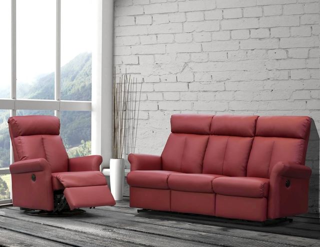 Elran Lynn Red Swivel Rocker Recliner-1