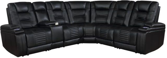 Coaster® Zane 6-Piece Black Power Reclining Sectional-0