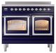 Ilve® Nostalgie II Noblesse 40'' Midnight Blue Pro Style Induction Range with Chrome Trim-1