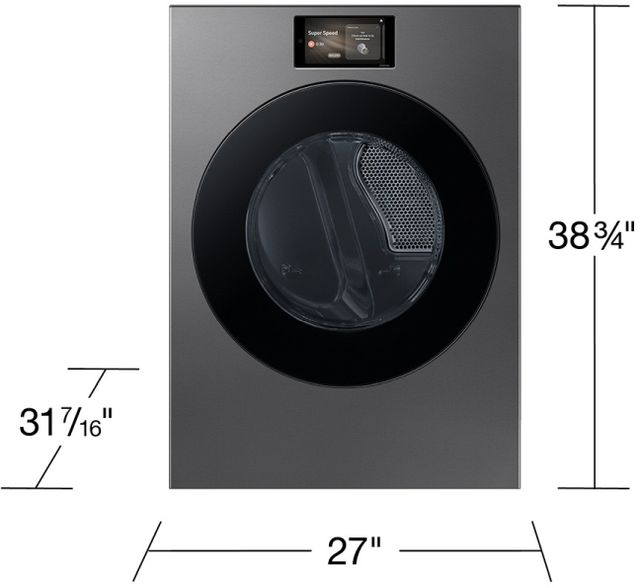 Samsung Bespoke AI 7.6 Cu. Ft. Dark Steel Front Load Electric Dryer with AI Home & AI Optimal Dry-2
