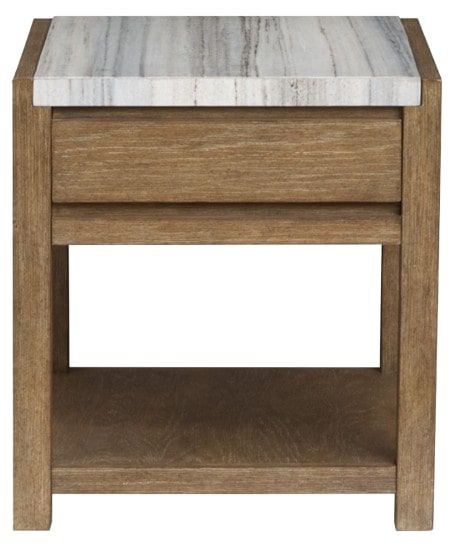 Magnussen Home® Plum Creek Sierra Brown End Table with Marble Top-2