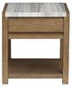 Magnussen Home® Plum Creek Sierra Brown End Table with Marble Top-2