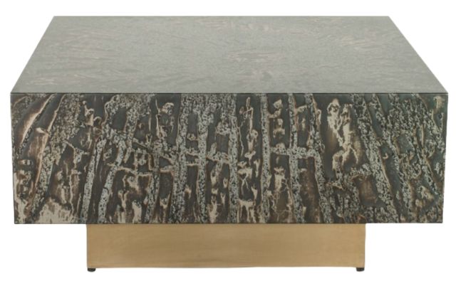 Home Trends & Design Mojave Desert Patina Coffee Table with Brass Base-1