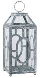 A & B Home Clear/Silver Distressed Lantern-0