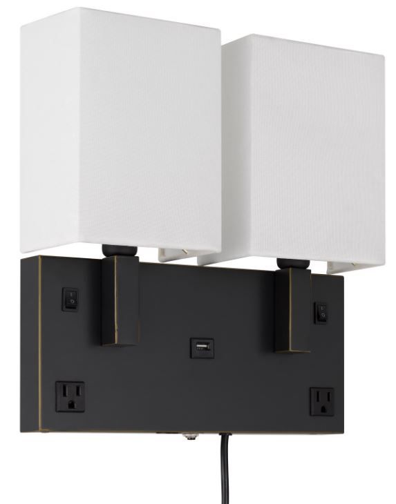 Cal® Lighting & Accessories Oberlin Dark Bronze/White Wall Lamp-0