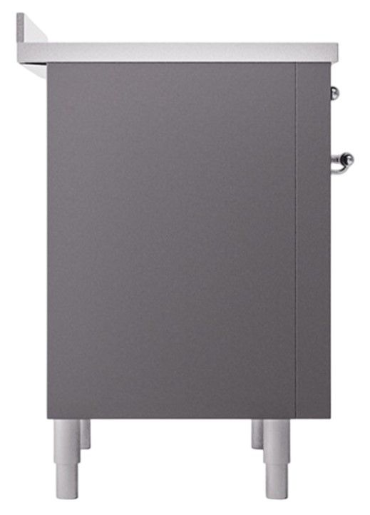 Ilve® Nostalgie II Noblesse 36'' Stainless Steel Pro Style Induction Range with Chrome Trim-2