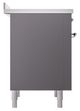 Ilve® Nostalgie II Noblesse 36'' Stainless Steel Pro Style Induction Range with Chrome Trim-2
