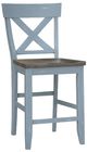 Cottage Creek Furniture Beach View Brown/Distressed Blue Counter Dining Chair-0