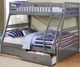 IFDC Gray Youth Single/Double Bunk Storage Bed-0