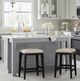 HH2 Home Arabella Wire Brush Black Backless Counter Stool-2