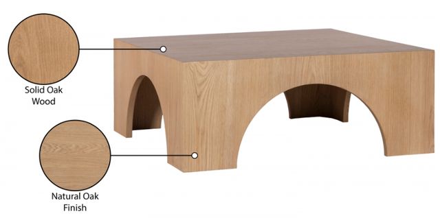 Meridian Furniture Arch Natural Oak Coffee Table-3