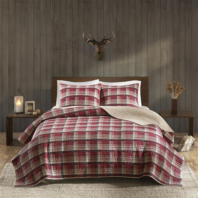 Olliix by Woolrich Red Full/Queen Tasha Quilt Mini Set-0