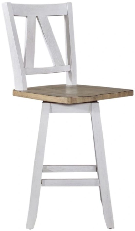 Liberty Furniture Lindsey Farm Sandstone/Weathered White Counter Height Swivel Chair-3