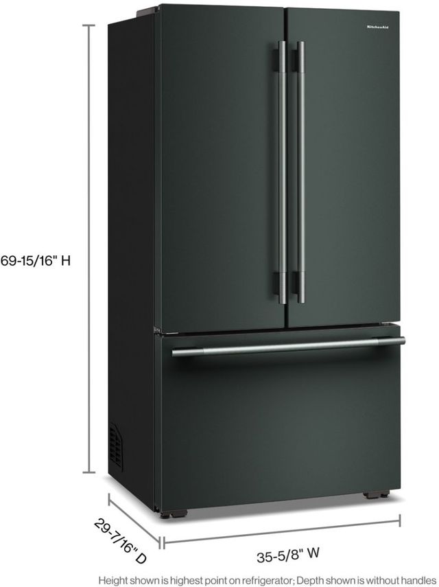 KitchenAid® 36" 24.8 Cu. Ft. Juniper Counter Depth French Door Refrigerator with Internal Water Dispenser-2