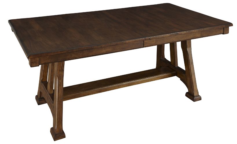 Mango wood trestle dining table hotsell