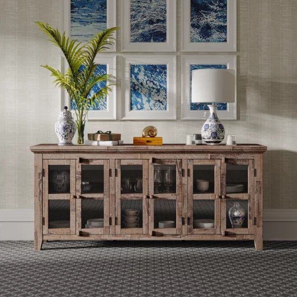 Jofran Inc. Rustic Shores Gray Wash 6-Door Low Accent Cabinet-1