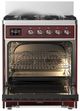 Ilve® Majestic III 30" Burgundy Pro Style Dual Fuel Natural Gas Range with 5 Black Brass Burners and Chrome Trim-1
