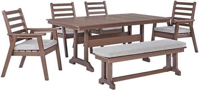 Signature Design by Ashley® Emmeline 6-Piece Brown Outdoor Dining Set-0