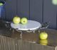 A & B Home Gray/White Aluminum and Marble Decorative Round Tray-4
