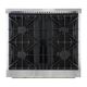 FORNO® Marco 30" Black Pro Style Gas Range with Antique Brass Accents-4