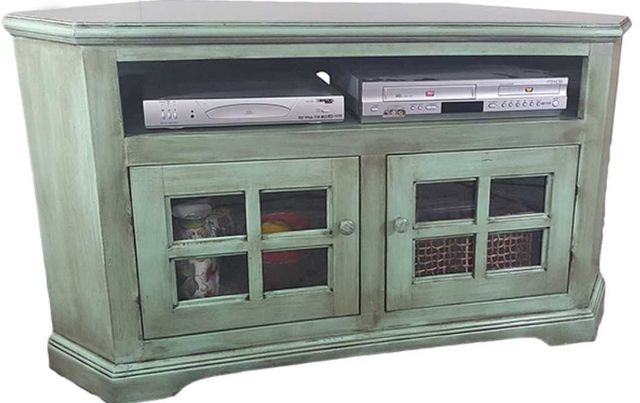 American Heartland Manufacturing Poplar 50" Curve Corner TV Stand-0