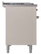 Ilve® Nostalgie II Noblesse 48'' Antique White Pro Style Dual Fuel Range with Burnished Trim-2
