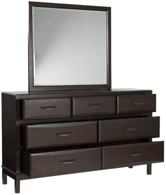 Benchcraft® Vanmore Dark Brown Dresser with Mirror-1