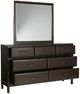 Benchcraft® Vanmore Dark Brown Dresser and Mirror-1