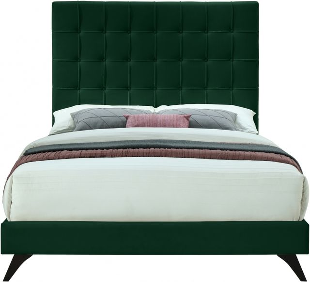 Meridian Furniture Elly Green Velvet Queen Bed-1