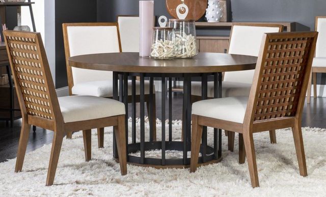 Legacy Classic Midland Warm Amber Round Dining Table with Black Base-1