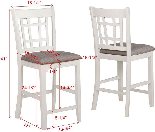 Crown Mark Hartwell Chalk/Gray Counter Chair-2