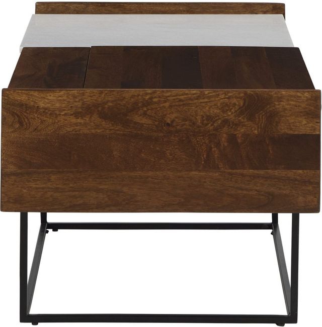 Signature Design by Ashley® Rusitori Brown Lift-Top Coffee Table with Black Metal Frames-2